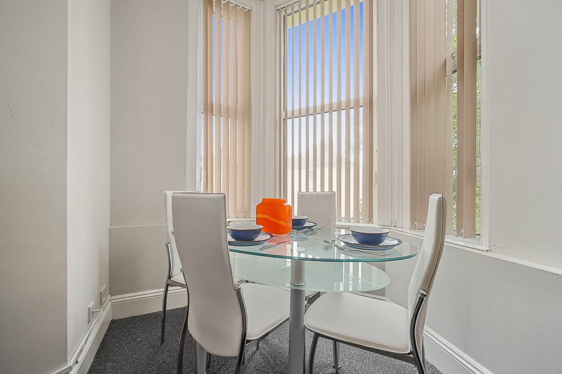 Dining area in our 7-bedroom shared student property on Furzehill Road, Plymouth