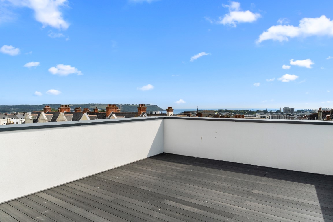 Roof terrace for a new 6 bedroom shared student flat in Plymouth