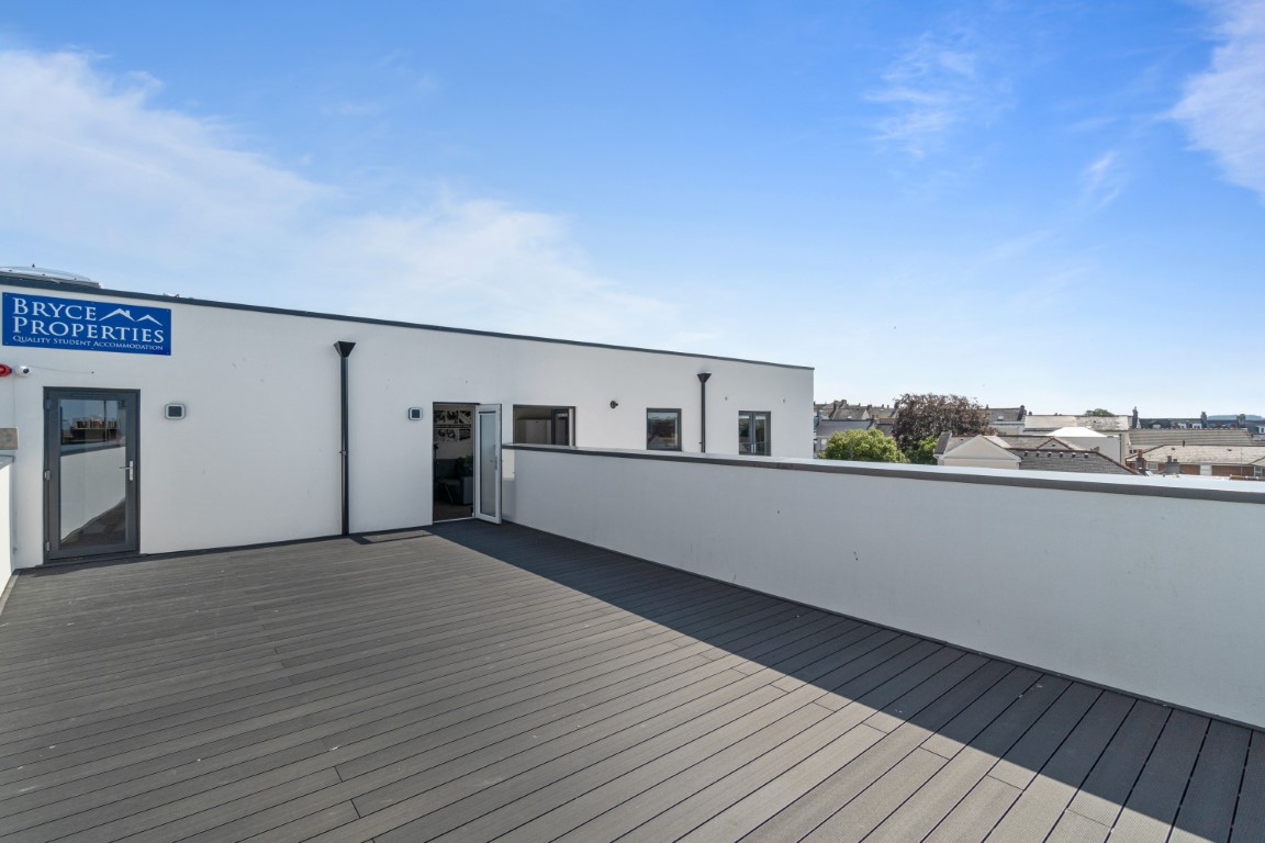 Roof terrace at our 6 bedroom shared student accommodation on Bedford Terrace, Plymouth