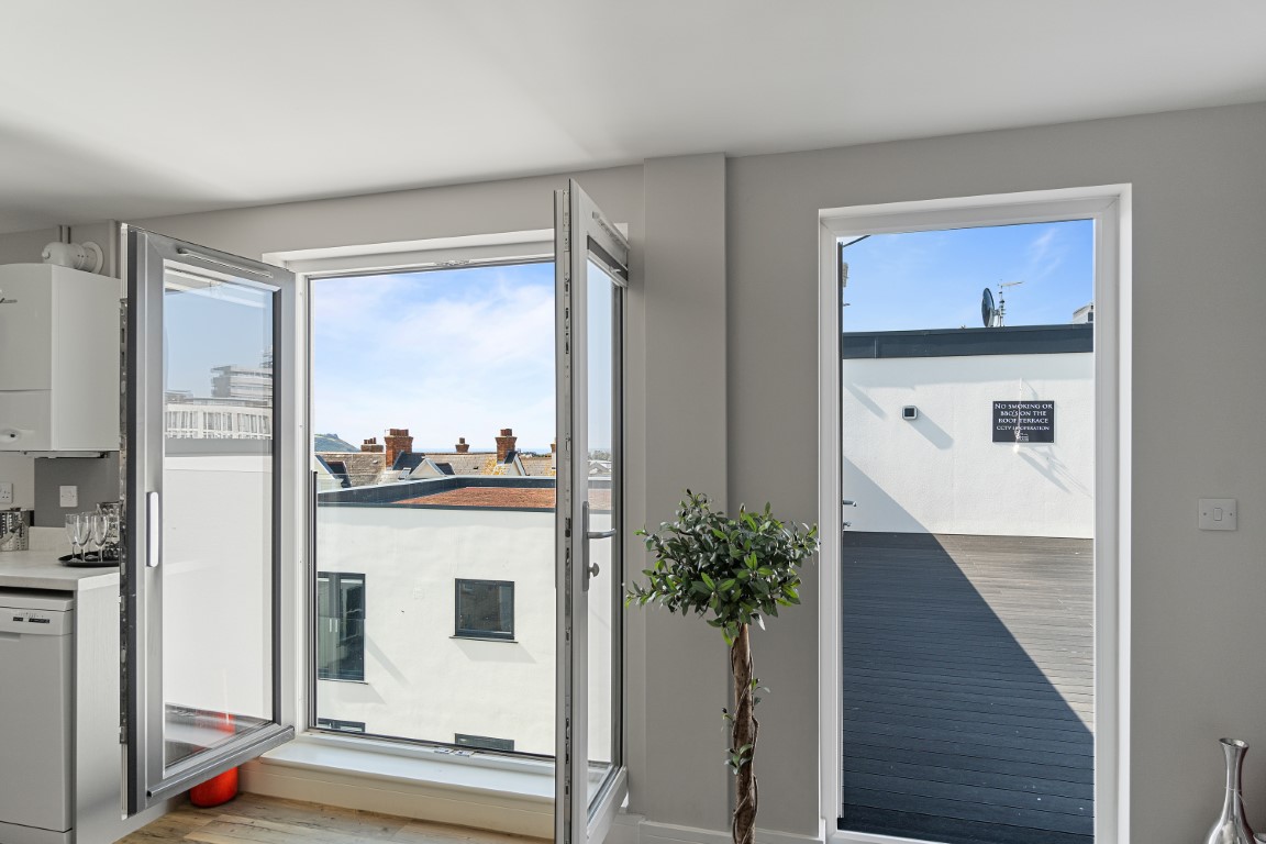 Roof terrace at our 6 bedroom shared student accommodation on Bedford Terrace, Plymouth