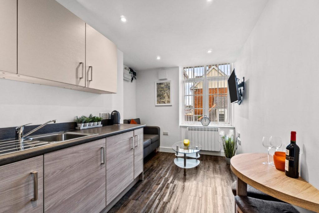 Kitchen in student two bed flat