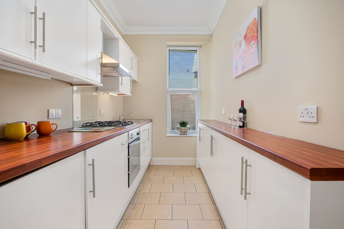 Galley kitchen in two bedroom student flat